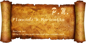 Plancsák Marinetta névjegykártya